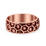 Celtic Honey Bee Comb Design Oxidized Band Ring Solid 925 Sterling Silver Thumb Ring 8mm