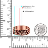 Celtic Honey Bee Comb Design Oxidized Band Ring Solid 925 Sterling Silver Thumb Ring 8mm