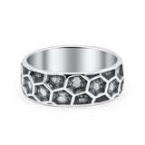 Celtic Honey Bee Comb Design Oxidized Band Ring Solid 925 Sterling Silver Thumb Ring 8mm