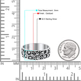 Celtic Honey Bee Comb Design Oxidized Band Ring Solid 925 Sterling Silver Thumb Ring 8mm