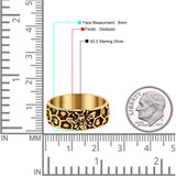 Celtic Honey Bee Comb Design Oxidized Band Ring Solid 925 Sterling Silver Thumb Ring 8mm