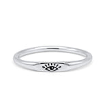 Dainty Eye New Design Oxidized Band Ring Solid 925 Sterling Silver Thumb Ring  (2.4mm)