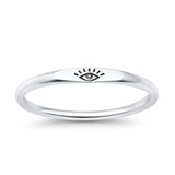 Dainty Eye New Design Oxidized Band Ring Solid 925 Sterling Silver Thumb Ring  (2.4mm)