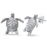 Turtle Earrings 925 Sterling Silver Simple Plain Turtle Stud Earring