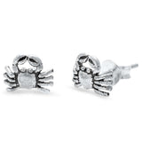 7mm Crab Earring 925 Sterling Silver Crab Stud Post Earrings Simple Plain