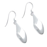43mm Drop Dangle Plain Shiny Earrings 925 Sterling Silver Fish Hook Drop Dangle Fashion - Blue Apple Jewelry
