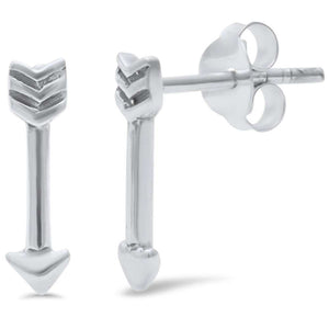 12.5mm Arrow Earrings 925 Sterling Silver Simple Plain Arrow Stud Earring - Blue Apple Jewelry