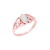 Solitaire Ring Marquise Bezel Lab Created White Opal Celtic Shank 925 Sterling Silver