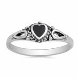 Heart Promise Valentines Gift Ring Created Opal Simulated Stone Solid 925 Sterling Silver Choose Color