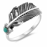 Feather Design Band Ring 925 Sterling Silver Choose Color
