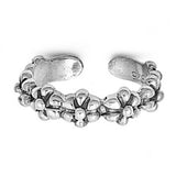 Flower Adjustable Silver Toe Ring Band 925 Sterling Silver (5.5mm)