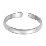 Plain Silver Toe Ring Adjustable Band 925 Sterling Silver (2mm)