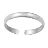 Plain Silver Toe Ring Adjustable Band 925 Sterling Silver (2mm)