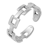 Silver Toe Ring Adjustable Band 925 Sterling Silver (4mm)