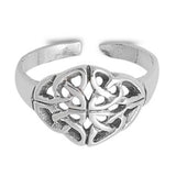 Adjustable Celtic Silver Toe Ring Band 925 Sterling Silver (10mm)