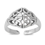 Adjustable Celtic Silver Toe Ring Band 925 Sterling Silver (10mm)