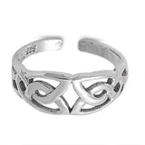 Celtic Design Silver Toe Adjustable Ring Band 925 Sterling Silver (7mm)