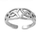 Celtic Design Silver Toe Adjustable Ring Band 925 Sterling Silver (7mm)