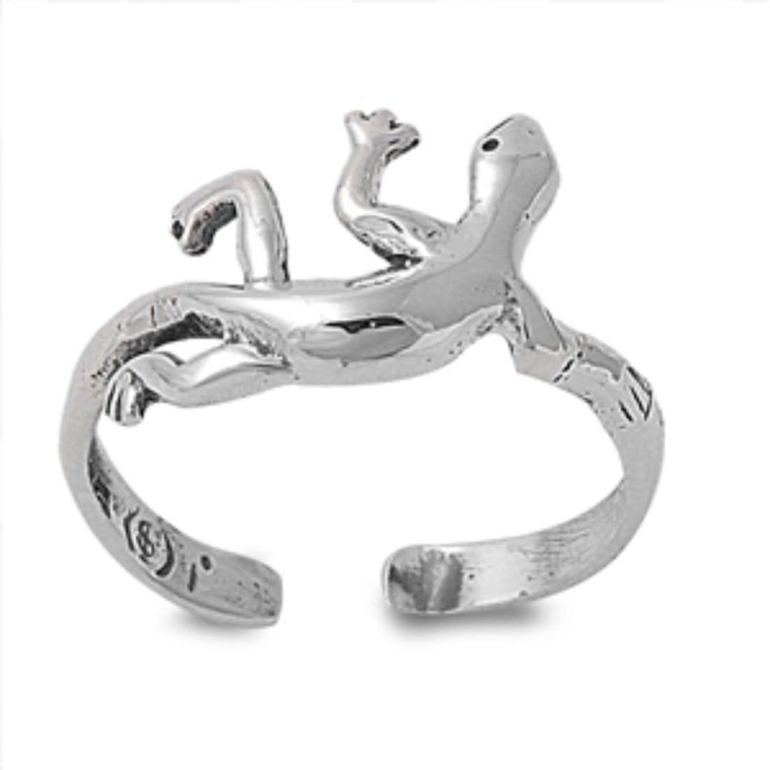 Adjustable Lizard Toe Ring Band 925 Sterling Silver (10mm)
