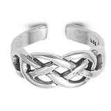 Adjustable Crissross Celtic Toe Ring Band 925 Sterling Silver (7mm)