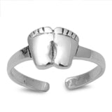 Feet Silver Toe Ring  Adjustable Band 925 Sterling Silver (7mm)