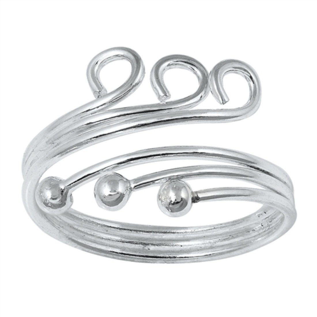 Adjustable Silver Toe Ring 925 Sterling Silver (8mm)