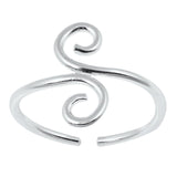 Silver Toe Ring Adjustable 925 Sterling Silver (12mm)
