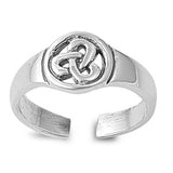 Celtic Design Toe Ring Band Adjustable 925 Sterling Silver (8mm)