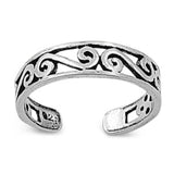 Adjustable Silver Toe Ring Band 925 Sterling Silver (4mm)