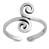 Silver Toe Ring Adjustable Band 925 Sterling Silver For Women (11mm)
