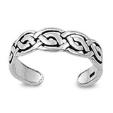 Celtic Toe Ring Adjustable Band Fashion Jewelry 925 Sterling Silver (5mm)