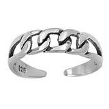 Chain Silver Toe Ring Band Adjustable 925 Sterling Silver (4mm)