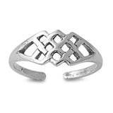 Celtic Silver Toe Ring Adjustable Band 925 Sterling Silver (6mm)