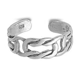 Silver Toe Ring Knot Adjustable Band 925 Sterling Silver (5mm)