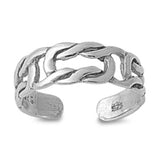 Silver Toe Ring Knot Adjustable Band 925 Sterling Silver (5mm)