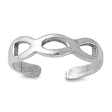 Braid Toe Ring Adjustable Fashion Jewelry 925 Sterling Silver (6mm)