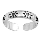 Sun Toe Ring Adjustable Fashion Jewelry 925 Sterling Silver (3mm)
