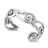 Silver Toe Ring Adjustable Band Fashion Jewelry 925 Sterling Silver (5mm)