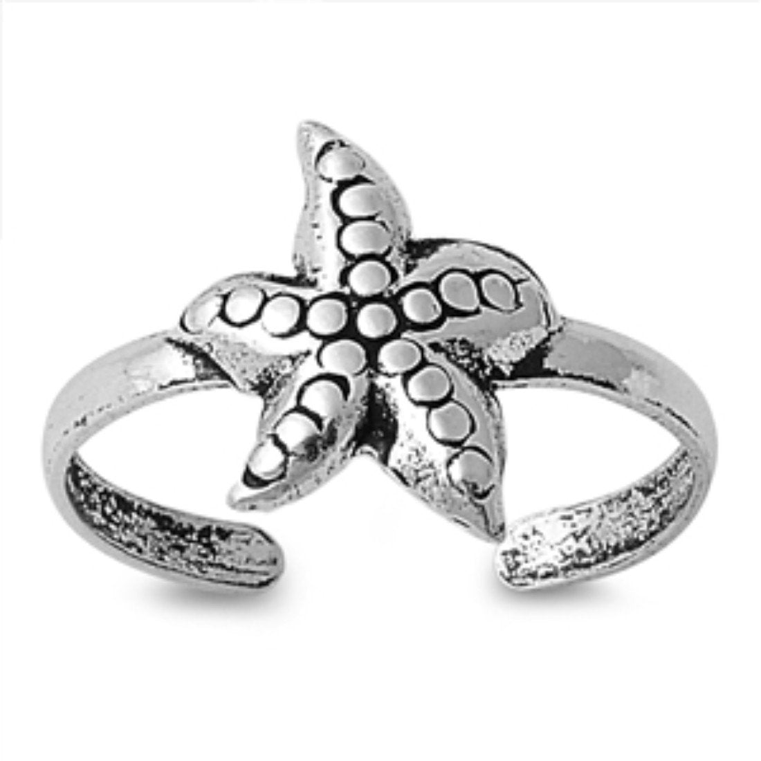 Toe Ring Starfish Silver Toe Ring 925 Sterling Silver (10mm)