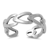 Silver Toe Ring Adjustable Band 925 Sterling Silver (5mm)