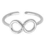 Infinity Silver Toe Ring Adjustable Fashion Jewelry 925 Sterling Silver (5mm)