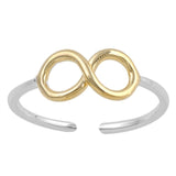 Silver Infinity Toe Ring Adjustable Band Fashion Jewelry 925 Sterling Silver (5mm)