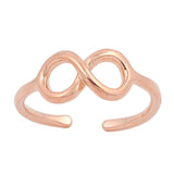 Silver Infinity Toe Ring Adjustable Band Fashion Jewelry 925 Sterling Silver (5mm)