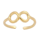 Silver Infinity Toe Ring Adjustable Band Fashion Jewelry 925 Sterling Silver (5mm)