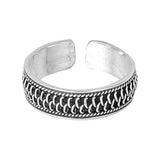 Adjustable Bali Design Silver Toe Ring Band 925 Sterling Silver (5mm)