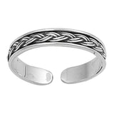 Silver Toe Ring Adjustable Bali Design Band 925 Sterling Silver (4mm)