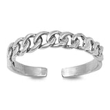 Silver Toe Ring Adjustable Band Fashion Jewelry 925 Sterling Silver (4mm)