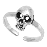 Adjustable Skull Toe Ring Band 925 Sterling Silver (8mm)