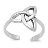 Celtic Design Toe Ring Adjustable Band 925 Sterling Silver (12mm)