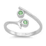 Silver Toe Rings Simulated CZ 925 Sterling Silver (10mm)